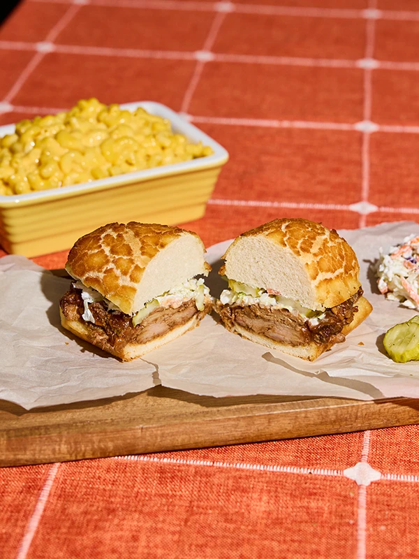 Dutch Crunch Split 3 Up Sandwich with some Mac n Cheese Behind